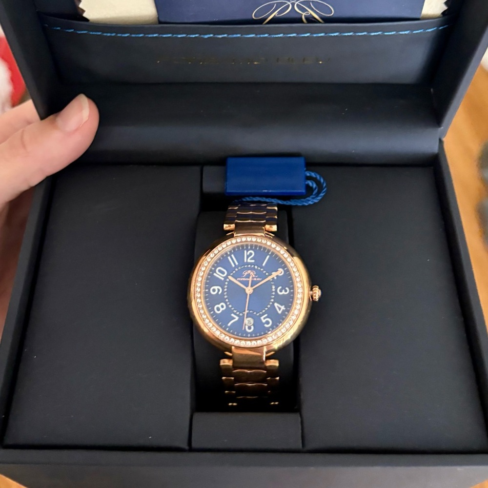 Porsamo Bleu “Sofia” Gold-Tone Watch with Blue Dial - Picture 3 of 8